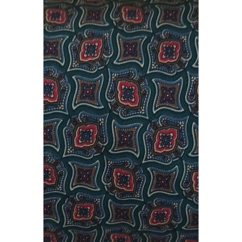 POLO BY RALPH LAUREN Green Geometric Silk Tie HANDMADE USA 57"/ 4" EC - Picture 3 of 3